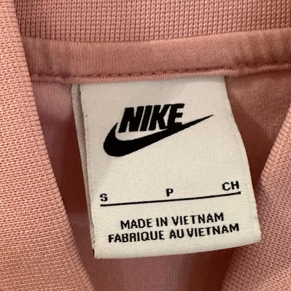 Nike Pink Velour Cropped Jacket sz S Velour Track Jacket